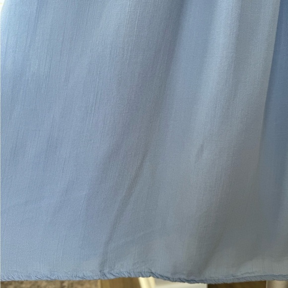 Lulus Smocked Midi Dress size Medium Light Blue Tie Shoulder Lined - Picture 8 of 9